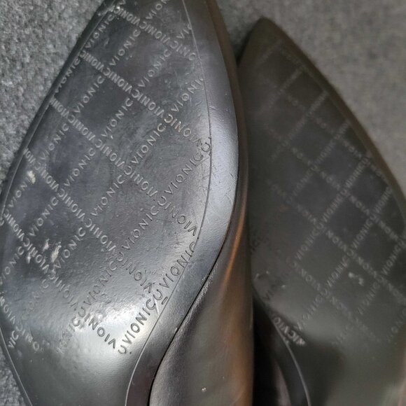 Vionic US Size 10 Josie Black Leather Kitten Heels - Picture 8 of 9